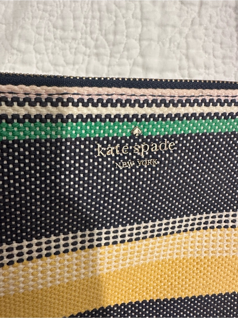 kate spade Navy Striped Crossbody with Yellow & Pink Accents - Picture 2 of 5